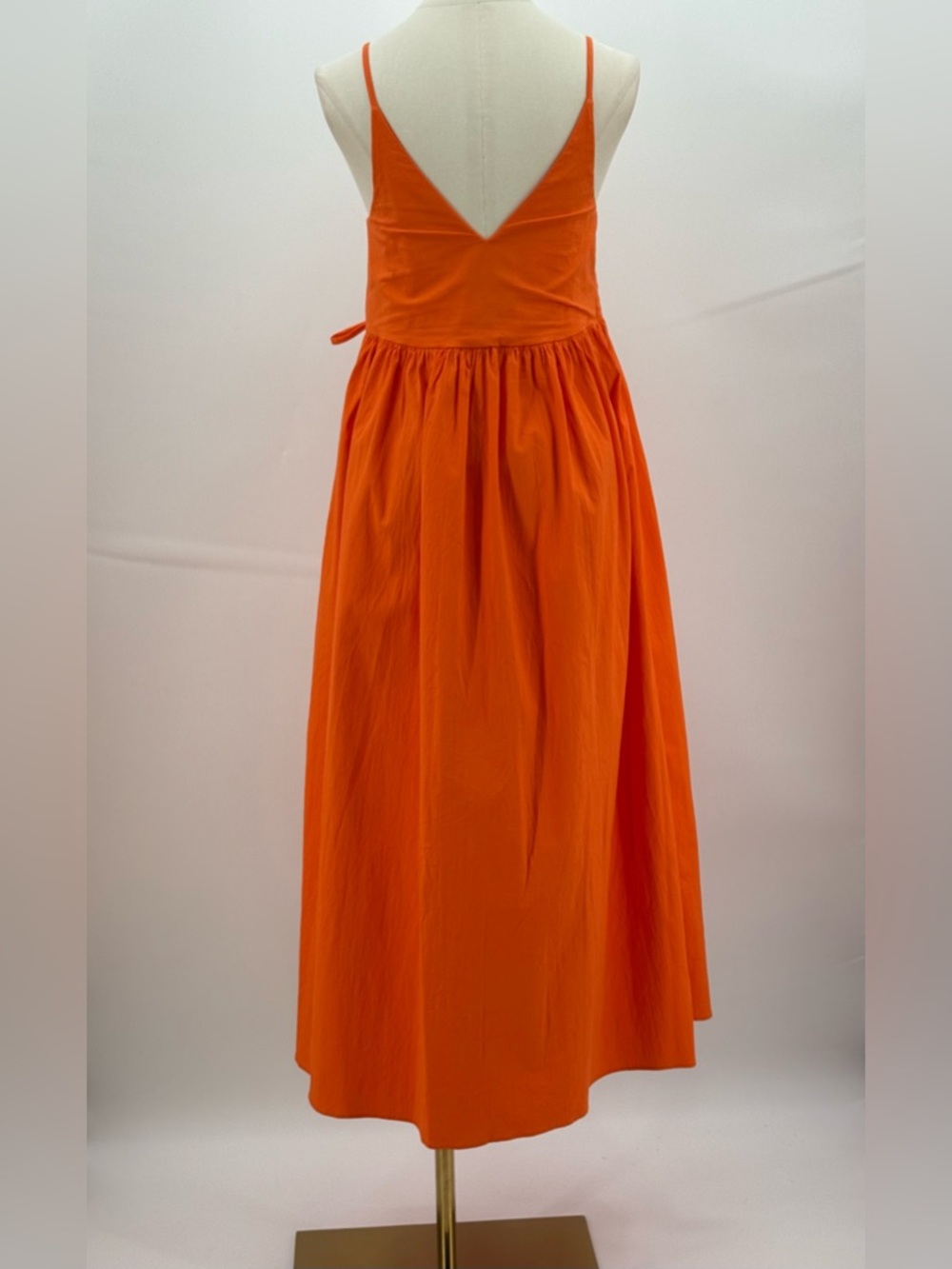 ASOS EDITION Wrap Smock Cami Midi Sundress In Bright Orange Sundress Size 2 - Picture 4 of 12